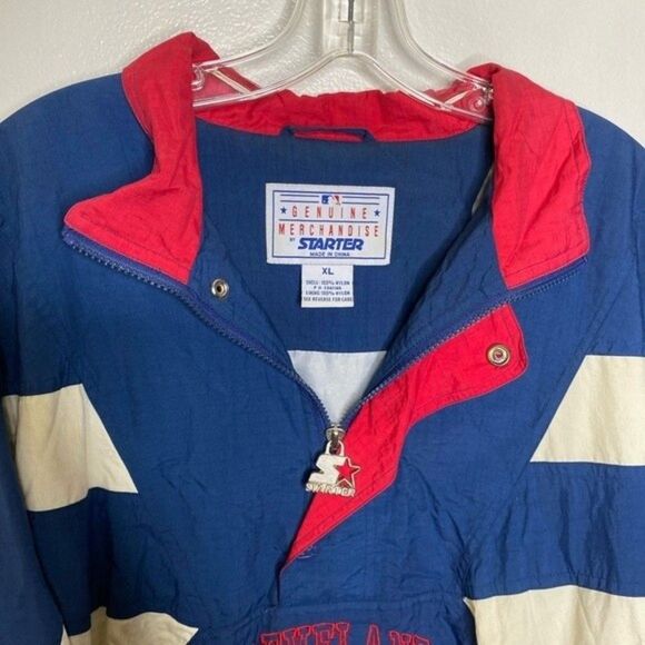 Vintage Cleveland Indians Starter wind breaker navy blue red white chief wahoo - Picture 7 of 12